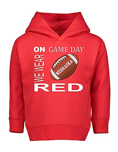 Future Tailgater On Game Day Toddler Pullover Fleece Hoodie with Side Pockets for Nebraska Fans Red