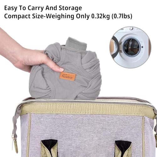 CUBY Hundetragetasche, Sommer Tragetasche Nach vorne Gerichteter Rucksackträger Schulter zur Reduzierung von Rückenschmerzen, Freihändiges und Verstellbares Welpen-Tragetuch 10LBS (Hellgrau)