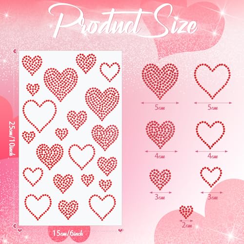 Image of Epakh 84 Glitter Bling Rhinestone Sticker, Heart, Multicolor | Self Adhesive Gem Stickers for Phone Laptop Car Face Makeup, Sparkly Crystal Rhinestone Decals for Gifts Craft Projects