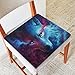 Cojín de asiento Acuarela Cool Wolf Nebula Cojín de espuma viscoelástica, suave, lavable, cómodo cojín de asiento cuadrado con cremallera para cocina, oficina, sofá, silla de hogar