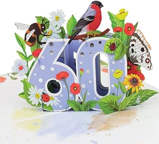 Cardology - 60th Birthday Pop Up Card - Floral 60th Birthday Card For Women