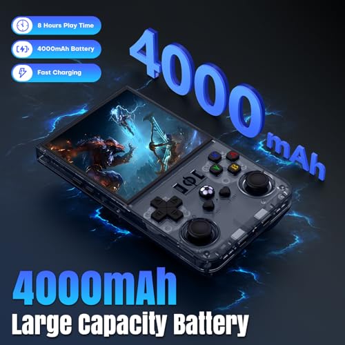 Image of R36MAX Retro Handheld Game Console, 128GB Retro Gaming Console with 4.0 Inch Screen, Portable Video Game Consoles with 4000mAh Battery (128GB-Gray)