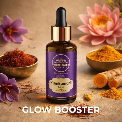 Image of Kumkumadi Tailam 100% Pure Face Oil With Saffron & Lotus Extracts For Pigmentation, Dull Skin, Dark Spots /Skin Radiance Oil /30 ml