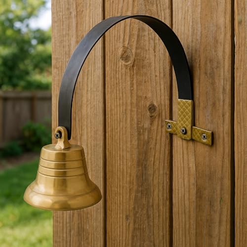 Image of Lone Star Art Solid Brass Shopkeepers Bell - Classic Door Chime for Business Entry | Bell Opening - Solid Brass Metal Opening Business - Door Entry Chime Bell Ringer - Business Entry