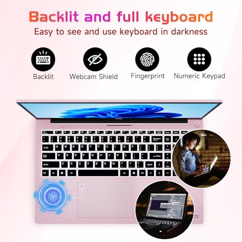 NIMO 17.3" IPS FHD-Laptop, Intel 6 Cores i3-1215U 16GB RAM 512GB SSD (Beat Ryzen 5 7520U, Up to 4.4GHz) Computer with 65W GaN Type C Fingerprint Backlit Keyboard, for Home Student and Business