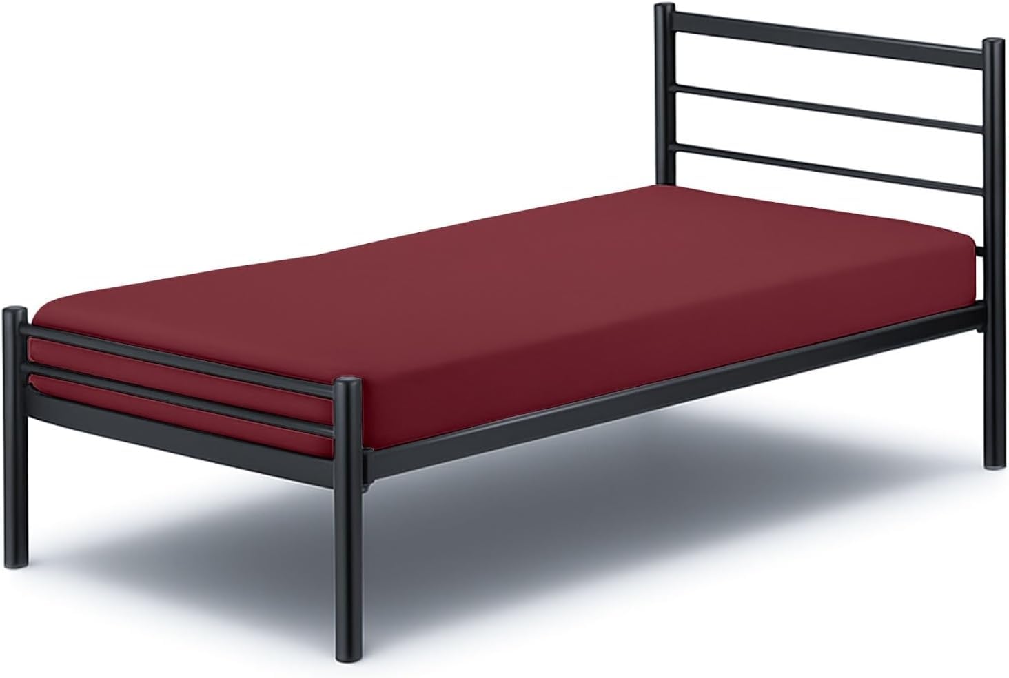 Cottington Lane Cot Fitted Sheet 30 x 75, 100% Brushed Microfiber, 1 PC Cot Size Bottom Sheet Only, Perfect for Narrow Twin, Camp Bunk, Army Cots, Trifold Mattress, Guest Bed Replacement, Burgundy — image 1