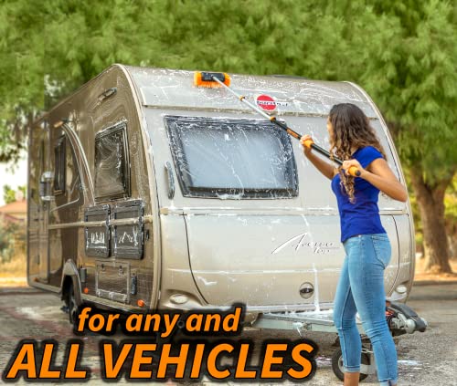 Car & RV Wash Brush Kit 48-144×´ Long Extendable Handle Car, RV, Truck Washing Kit with Extension Pole - Microfiber Car Mop, Soft Washing Brush, Window Squeegee, Mitt, The Ultimate RV-Wash Cleaning Kit - Image 5