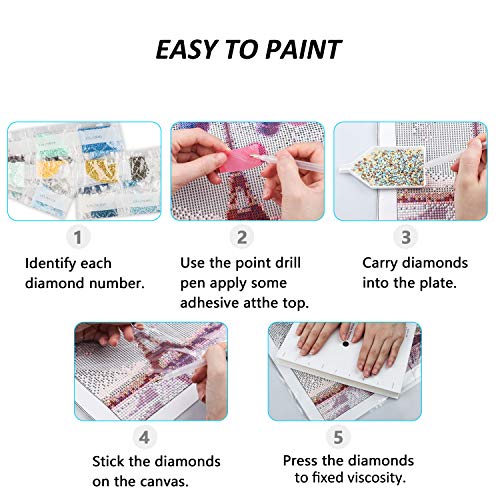EHO 5D Diamond Painting Art Kits for Adults Kids Accessories Tools Dots Diamond, Paint by Number Diamond Dots Crafts for Teens Beginner Paint Set for Canvas Painting, Balloon