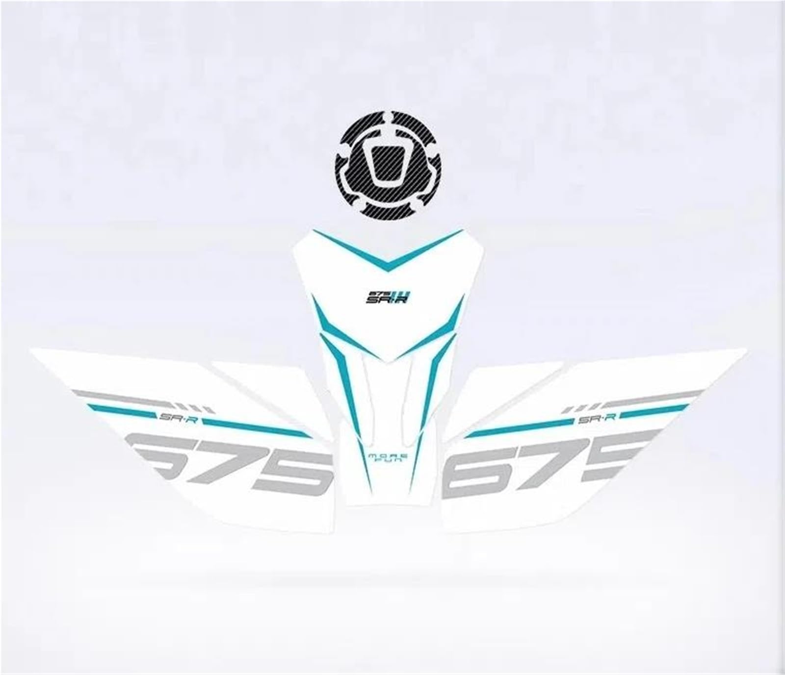 Motorcycle Frosted Fuel Tank Kit Sticker Protector Traction Pad Decals Accessories for CFMOTO 675SR-R 2024 Tank Graphic(Color8)