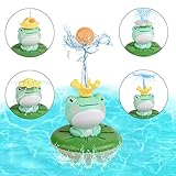 Dicosky Fountain Baby Bath Toys, 5 Modes Spray Water Bath Toy for Toddlers 1-5 Years Old,5 Pcs Spray Water Rotating Frog Toy,Bathtub Pool,Floating Toys,Automatic Sprinkler Toys Gift for Kids
