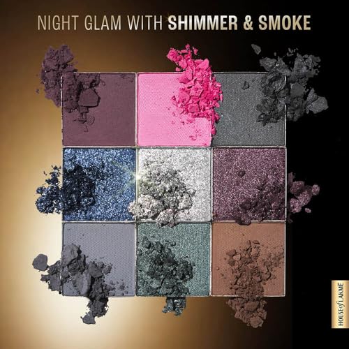 Image of LAKME 9 in 1 Eyeshadow Palette, Shimmer & Smoke, 11.7g, for Glamorous Eye Makeup, with Blendable & Buildable Formula, Matte Shimmer and Metallic Finish, for Women
