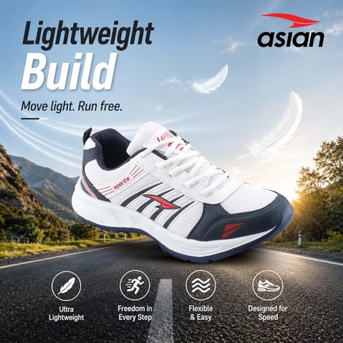 Image of ASIAN Wonder-21 Men's Running Shoes | Lace-Up Shoes with Lightweight Mesh Upper | Cushioned Comfort & Durable Grip for Daily Use