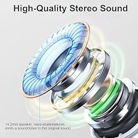 Bluetooth Kopfhörer, Kopfhörer Kabellos Bluetooth 5.3 Sport In Ear Kopfhörer ENC Lärmreduzierung, 48 Std HiFi Stereo Kabellose Earbuds IP7 Wasserdicht, Tiefer Bass Ohrhörer für Arbeit und Studium – Ansicht 2