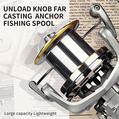 Haut Ton NGK-12000 Advanced Version,17+1Bb Graphite Frame Surf Fishing Reels,4.8:1 Gear Ratio 55Lbs Max Drag Medium/Heavy Long Casting Inshore & Offshore Saltwater Monster Fish. thumb #5