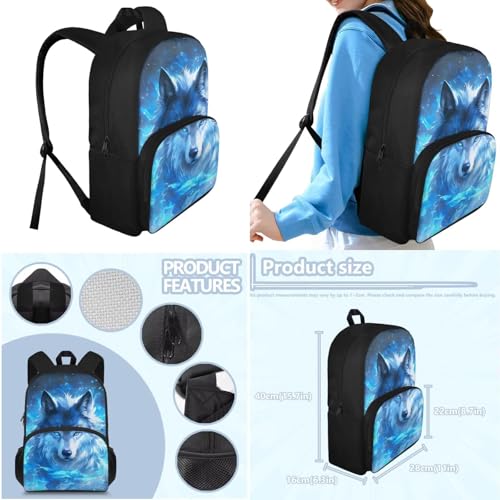 Kids Backpack Toddler Wolf Backpack for School Study Travel for Boys Pre-K Kindergarten Elementary Lightweight Book Bag Big Bookbag Kids 15" tall for Daycare3