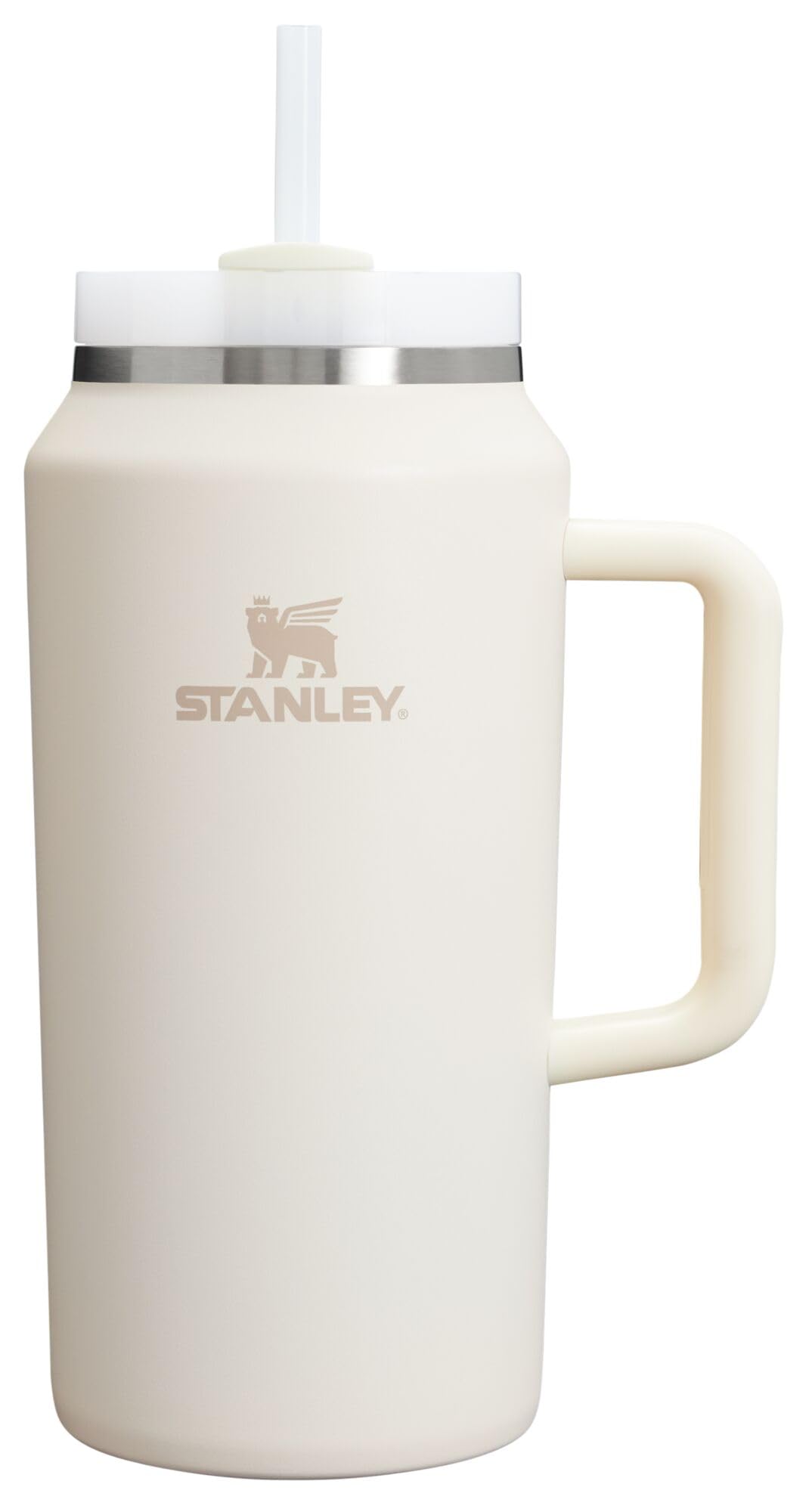 Stanley Quencher H2.0 FlowState Stainless Steel Vacuum Insulated Tumbler with Lid and Straw for Water, Iced Tea or Coffee, Smoothie and More, Cream 2.0, 64oz