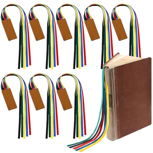 10Pcs Bible Ribbon Bookmark Multi Ribbon Page Marker Bulk Artificial Leather Book Markers,Colorful Ribbon (10)