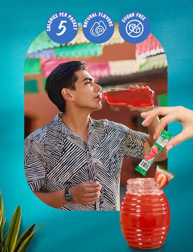 Klass Aguas Frescas Strawberry-Watermelon Drink Mix - Sugar Free! (Pack of 4, 40 Count Powder Stick Packs) Shake it up! The new way to drink Aguas Frescas.