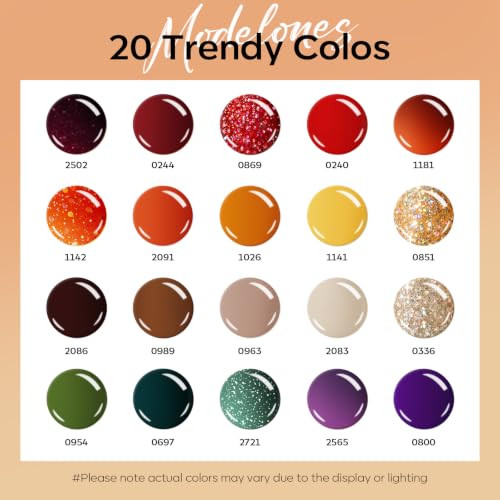 Image of modelones Gel Nail Polish Changing Glitter 20 Colors Primer Top Base Coat