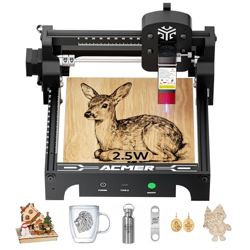 ACMER S1 Laser Engraver 2500mW, Compact Desktop Engraving & Cutting...