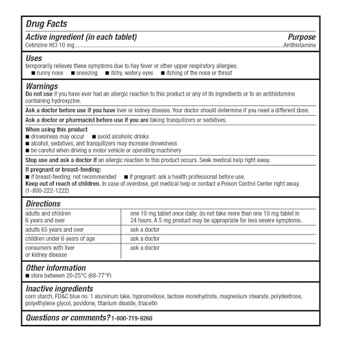 Image of GoodSense All Day Allergy, Cetirizine Hydrochloride Tablets, 10 mg, Antihistamine, 45 Count