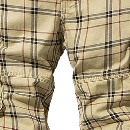 Shorts casuales de hombre a cuadros con bolsillos miniatura 4