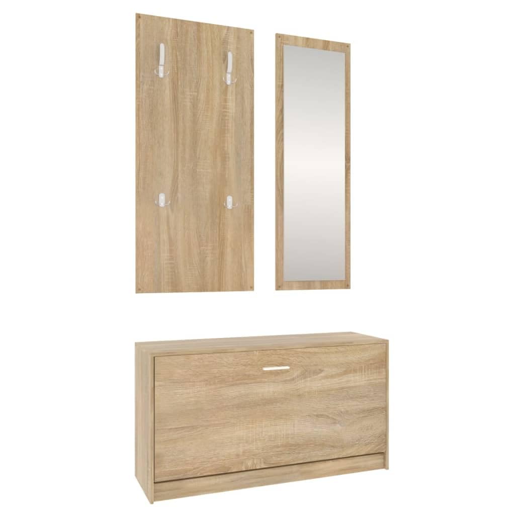 Mobiletto per Scarpe con Ante, Scaffale Porta Scarpe a 3 Ripiani con Mensole Regolabili, Organizzatore Moderno in Legno Autonomo per Ingresso, Naturel | Leroy Merlin