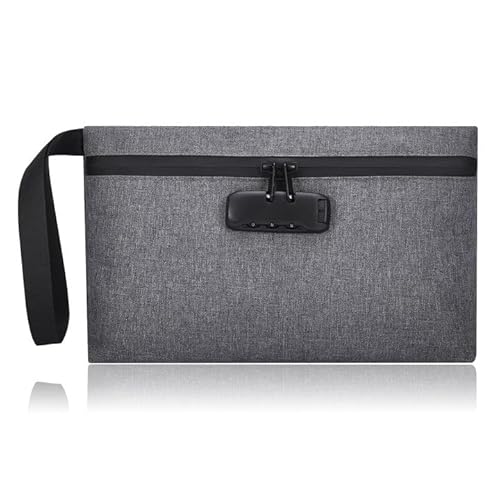 LAWALEISHE Money Bag with Lock,Smell Proof Security Money Bags with Zipper Lockable,Waterproof Portable Locking Accessories Pouch,Safe Storage Pouch for Storing Cash Cards Passports and Other Items