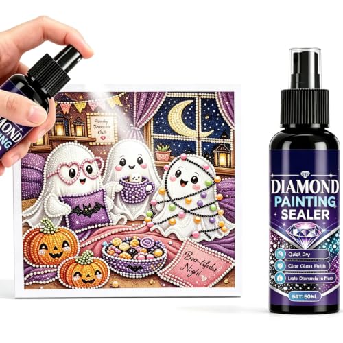 NEW Pearl Art Kits for Adults-Halloween Pearl Diamond Painting for Beginners and Diamond Painting Sealer Spray