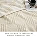 Snuggle Sac Cream Checkered Throw Blanket,Fluffy Faux Fur Reversible Soft Microfiber Warm Throw Blankets for Couch, Sofa,Travel,Cute Lightweight Striped Throws for Women, Heather Cream, 50x60 inches