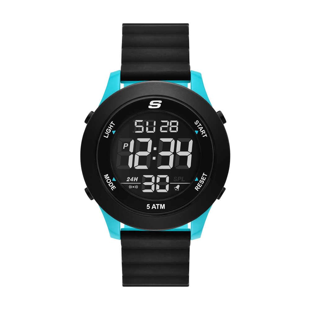 Skechers Reloj para Hombre, Movimiento Digital con Correa de Silicona