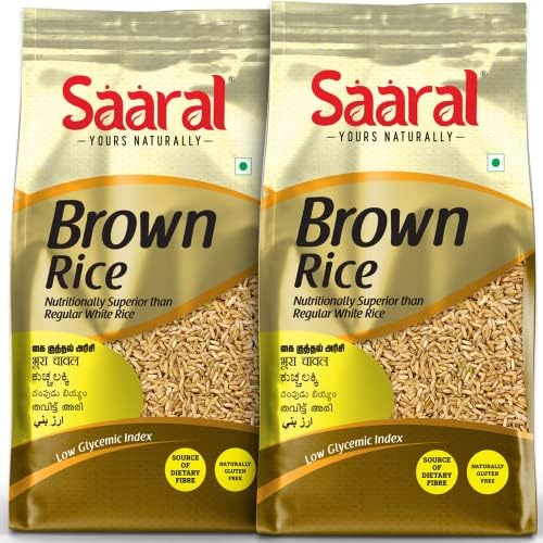 SAARAL Unpolished hand pounded Brown Rice (2 Pack x 500 g Each)/ High Dietary Fibre/Reduces weight (B08MDBZJNK) Amazon Price History, Amazon Price Tracker