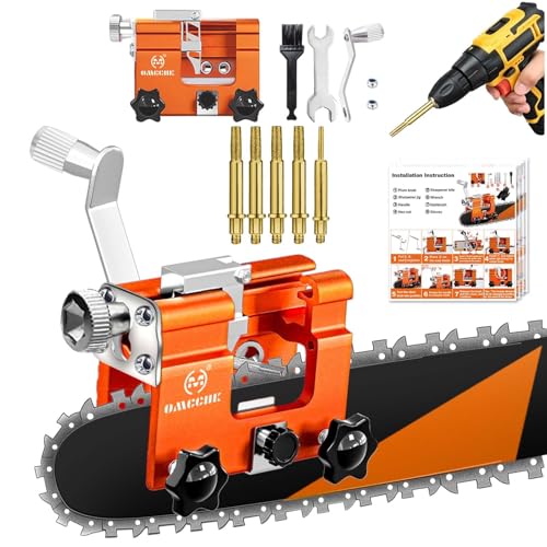 Image of Chainsaw Sharpener Jig Kit, Universal Portable Chain Saw Sharpener Tool with 5 Diamond Sharpener Stone, Chainsaw Blade Sharpening Manual Chainsaws Accessories for 4 inch- 22 inch Saw Chain
