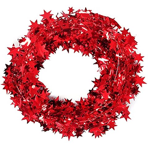 HONBAY Lametta-Girlanden mit Draht für Weihnachtsbaum Cover
