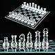 Glas Schachspiel Hochwertig 25 × 25 cm Tragbares Reiseschach Anfänger Schachspiel Schachbrett Schachset Chess Board Schach für Kinder und Erwachsene