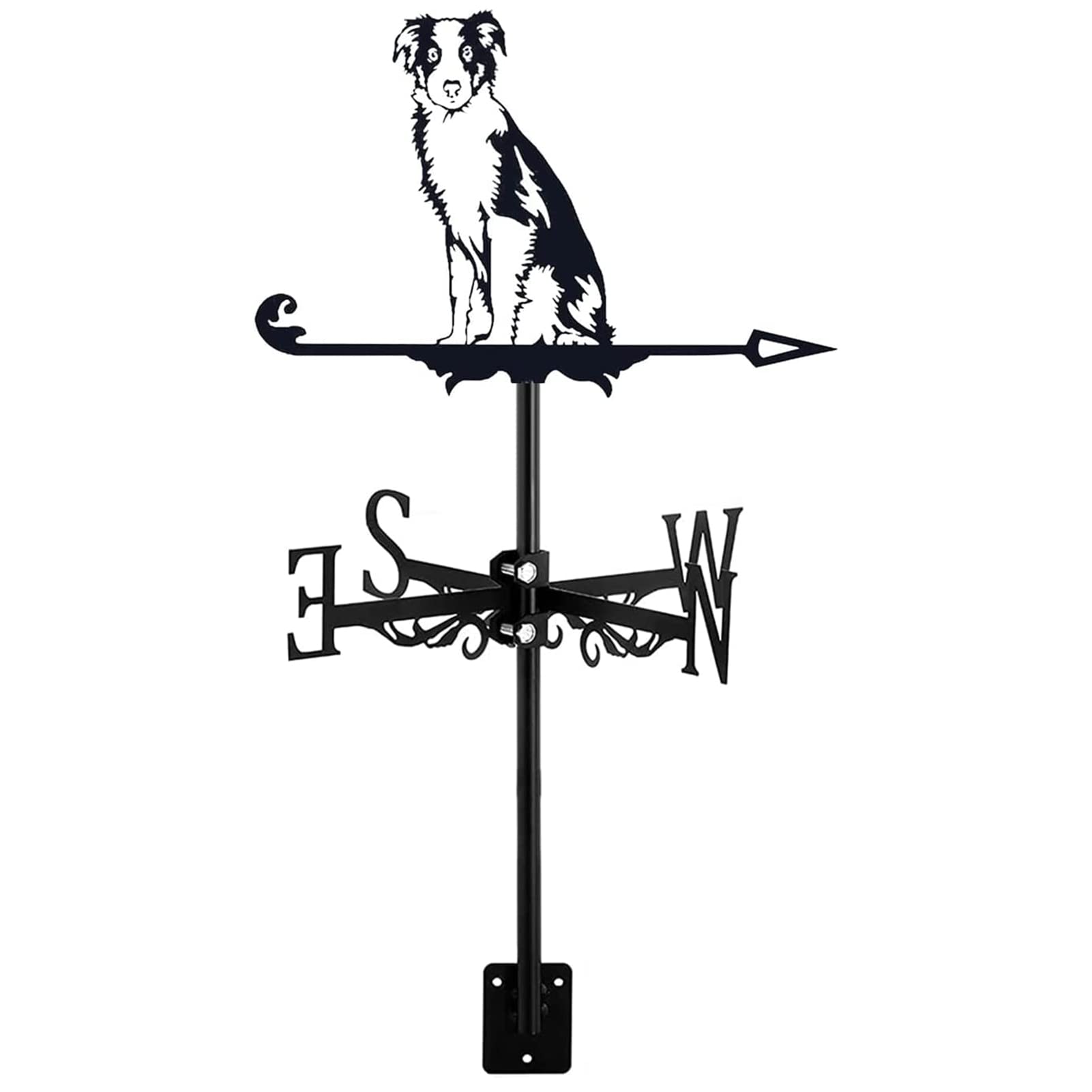 Banderuola segnavento in Metallo, Grande Ornamento per Cani, banderuola segnavento in Ferro Nero, retrò, Decorazione per Giardino, Patio, Cortile, indicatore di direzione del Vento