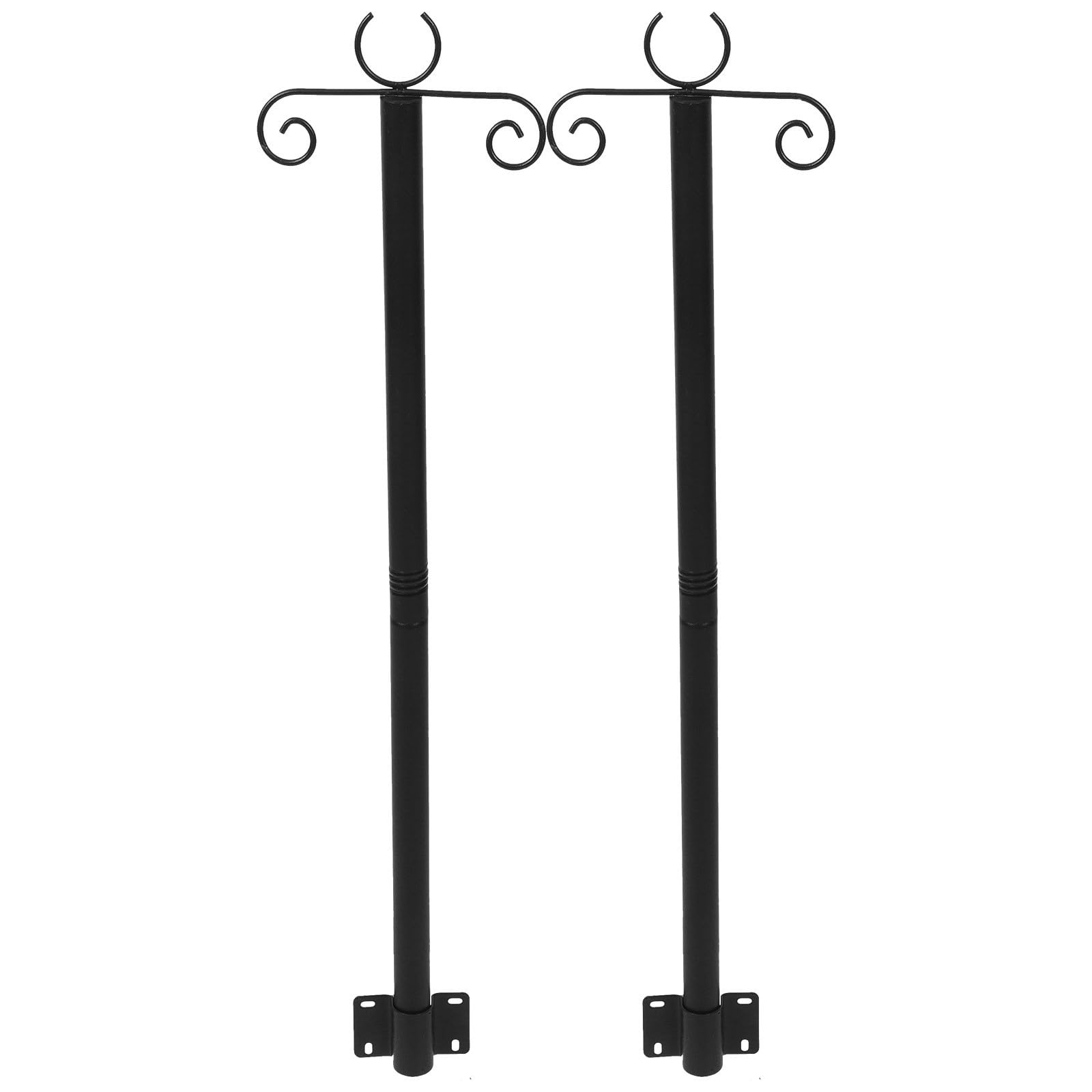 Didiseaon 2 Set Palo di Supporto per Luci da Esterno, Acciaio Inox Nero | Sostiene Fili Sospesi e Mangiatoie, Installazione Semplice, per Giardino, Terrazza e Recinzione