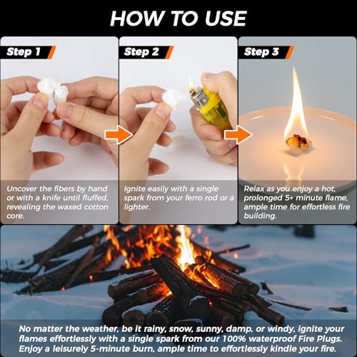 MAQIHAN Fire Starter - 30PACK Fire Plugs Fire Starter Survival Tool, Fire Starters for Campfires, Fire Starter Kit, Fire Starters for Survival, Fire Starter Sticks Fire Starters for Campfires Survival - Image 5