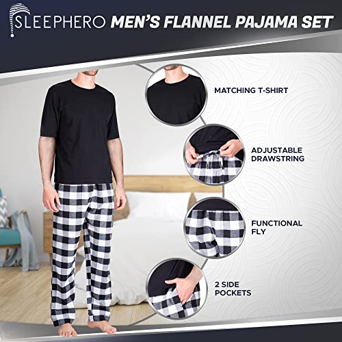 Men’s Pajama Set 2 Piece PJ with Crew Neck Tee and Pants2