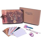 RECUTMS Our Adventure Book with Bonus Gift Box,Best DIY Scrapbook Photo Album 80 Pages,Retro Albu...