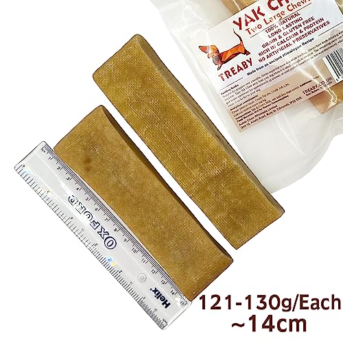 Treaby Himalayan Yak Milk Chews - Large Dental Sticks for Dogs & Puppies (2 Pack, 121-130g each, 14cm), 260 g (Pack of 1) - Image 2