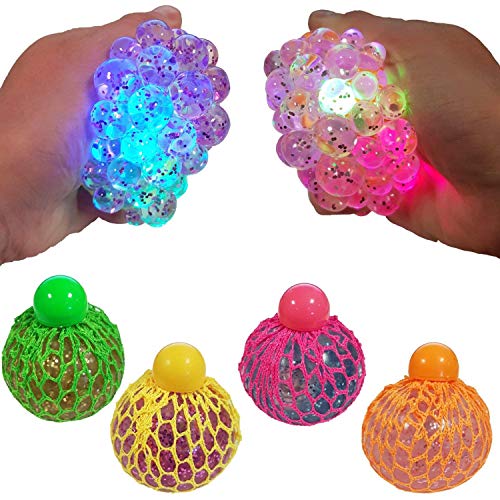 Tobar 30236 Squishy Mesh Ball Glitter 1 Unidad, Disponible 3 Colores: Azul, Rosa y Verde