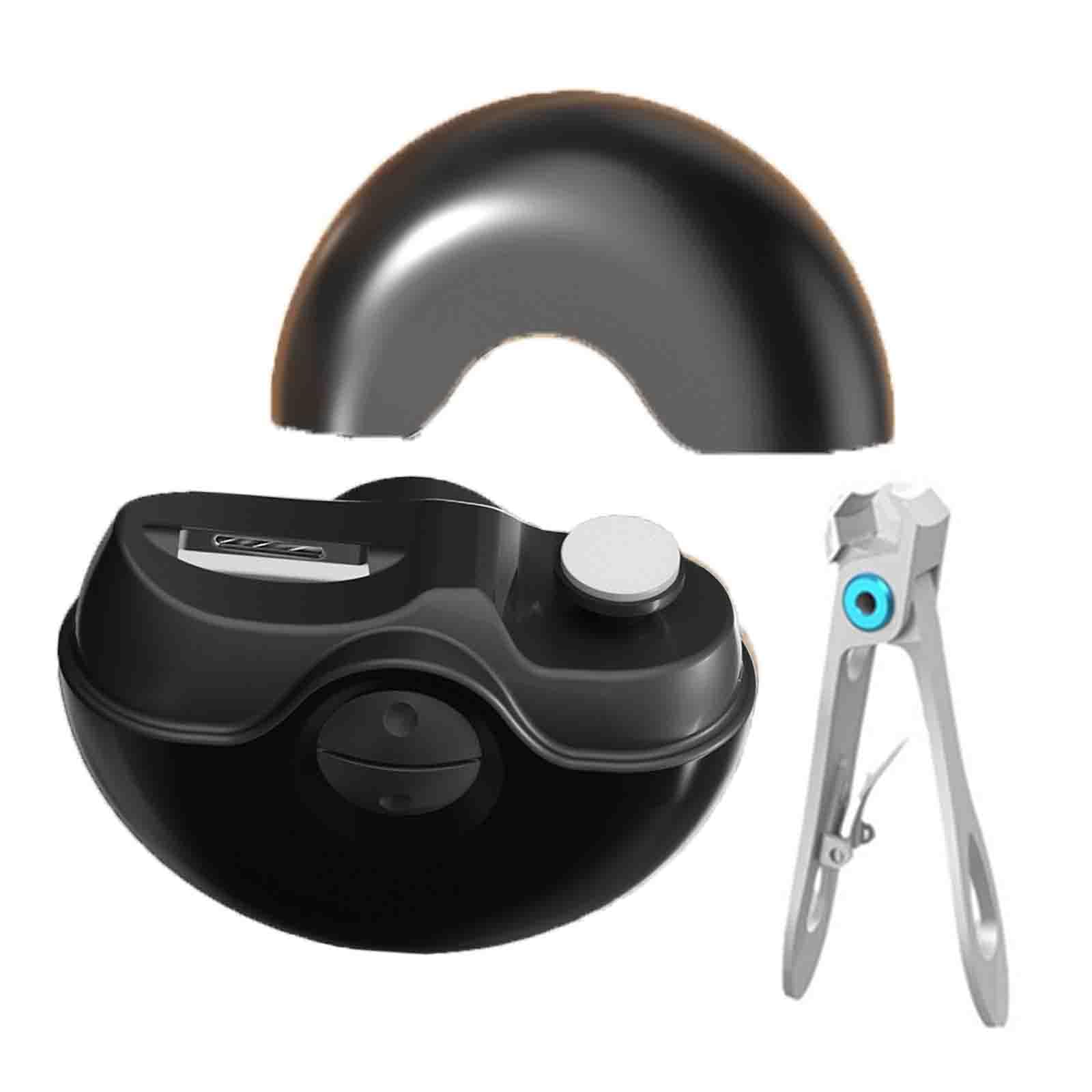 Automatic Electric Nail Clipper for Adults for Seniors 2 in 1 Electric Polishing Automatic Nail Clippers Rechargeable Nail Grinders Rechargeable 2 Adjustable Speeds (Black,86x88x38mm)
