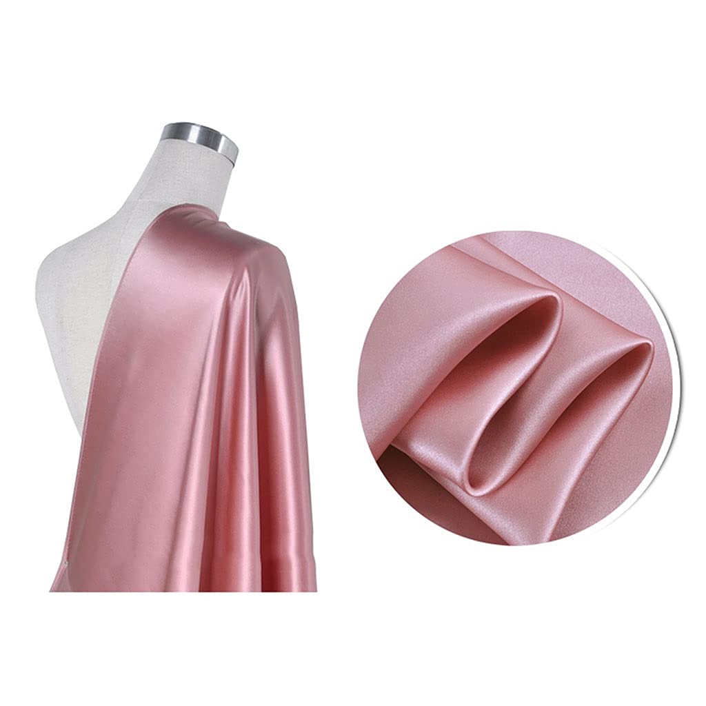 Tkanina chińska, tkanina na suknię, Bu 114 cm jedwabna satyna morwowa, 16,5 mm krepowa, w stylu qipao DIY pościelowa, 1 szt(15# Rubber Powder*0.1 Meters)