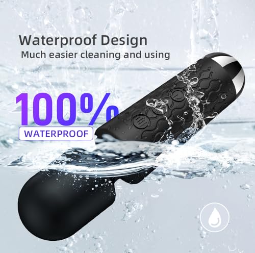 Image of Powerful Cordless Mini Massager, Handheld Vibration Massage Wand for Back Neck Legs, Personal 8 Speeds 20 Modes, Portable for Home Travel (Black)