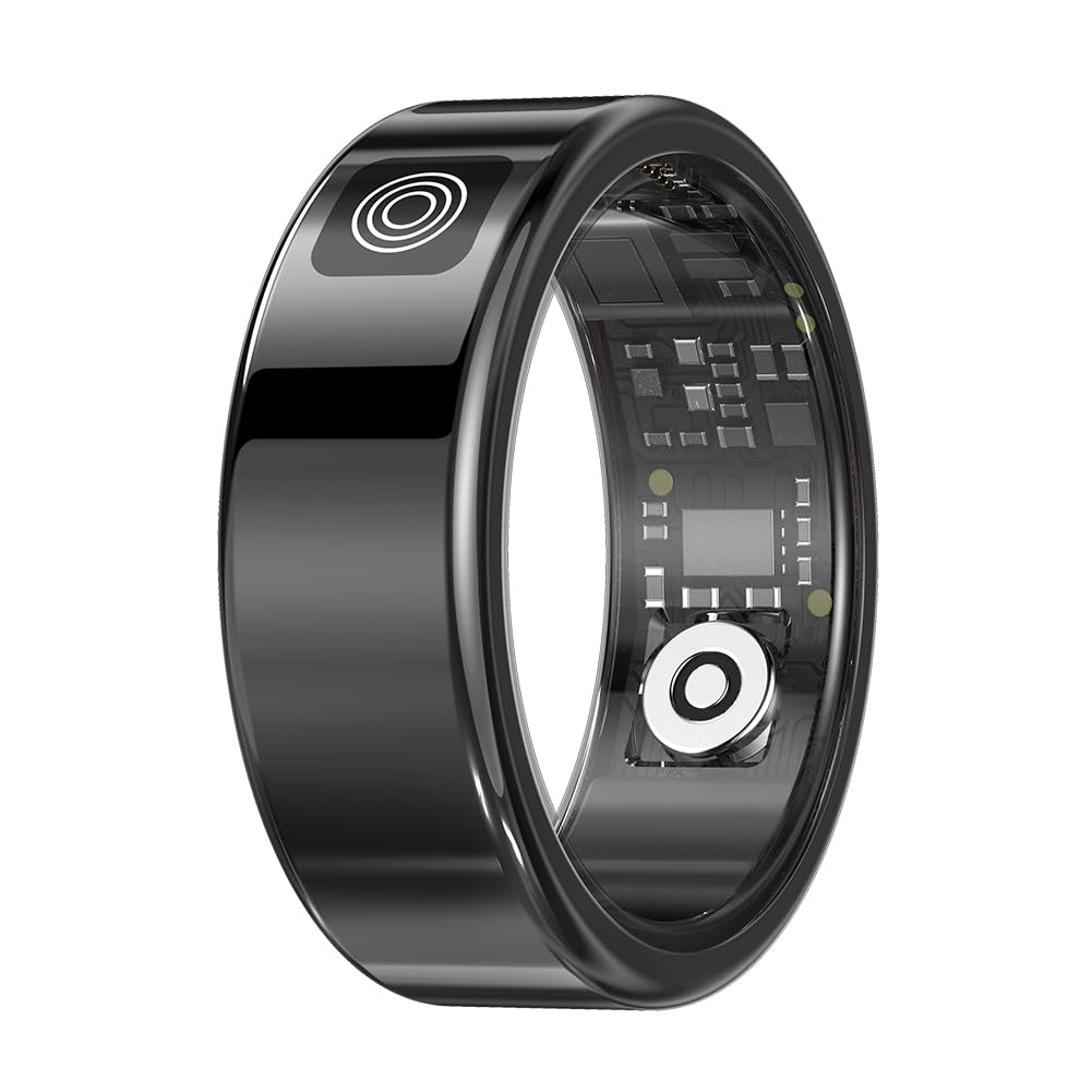 RS08 Smart Ring 5 ATM Impermeabile Sport Anello di salute Modalità multi-sport Fitness Tracker Compatibile con Bluetooth 5.1 Monitoraggio del sonno dell'ossigeno nel sangue for uomini