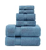 703 GSM 6 Piece Towels Set, 100% Cotton, Zero Twist, Premium Hotel & Spa Quality, Highly Absorbent, 2 Bath Towels 30” x 54”, 2 Hand Towel 16” x 28” and 2 Wash Cloth 12” x 12”. Teal Color