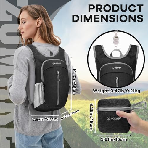 Mochila deportiva ZOMAKE plegable ligera 10L azul oscuro miniatura 6