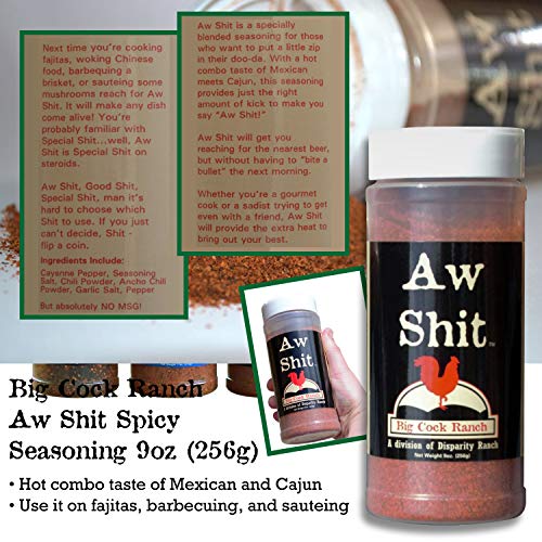 Big Cock Ranch All Purpose Seasoning Set - Aw Shit 9oz, Bull Shit 12oz, Chicken Shit 12oz, Good Shit 11oz and No Shit 8oz - Gluten-Free No MSG Gourmet Seasonings Rub and Spices Bundle - Thumbnail 3