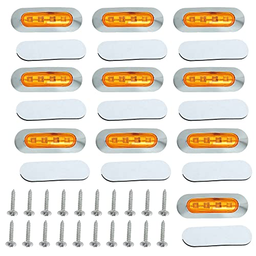 X AUTOHAUX Lado Marcador Indicador Luces Universal para Camión Ámbar Luz 10uds Cover